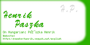 henrik paszka business card